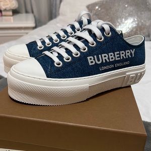 Brand new Burberry Jack low denim sneakers used once